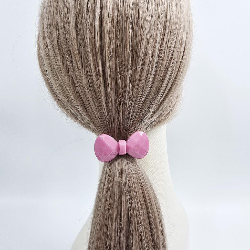 Cutting Bow Ribbon Ponytail Elastic Hair Tie (2.0 Inch) / Simple Cute Ponytail Holder / Hair Accessory for Woman / French Hair Tie