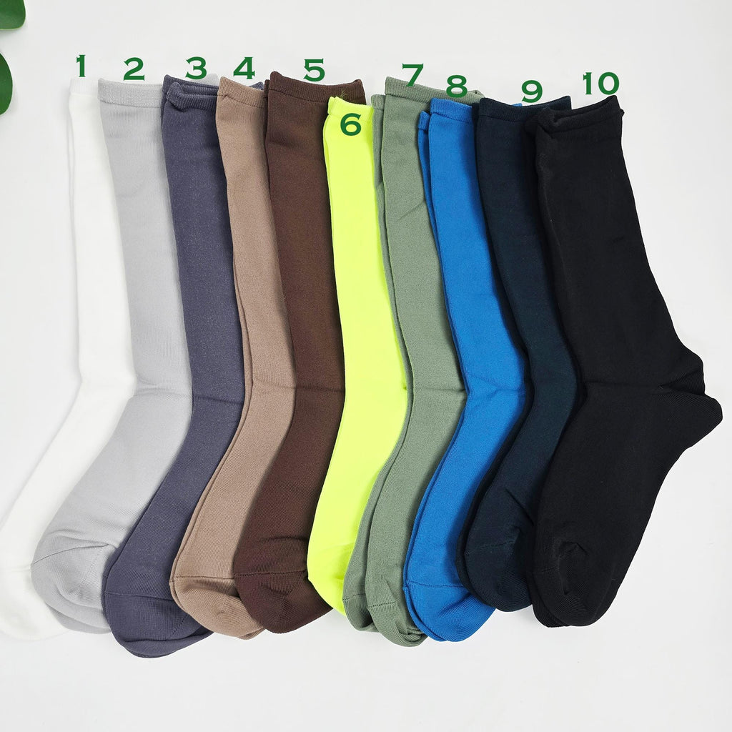 Sheer Crew Socks | Thin Moisture Wicking Hosiery | Korean Socks | Solid Summer Gift