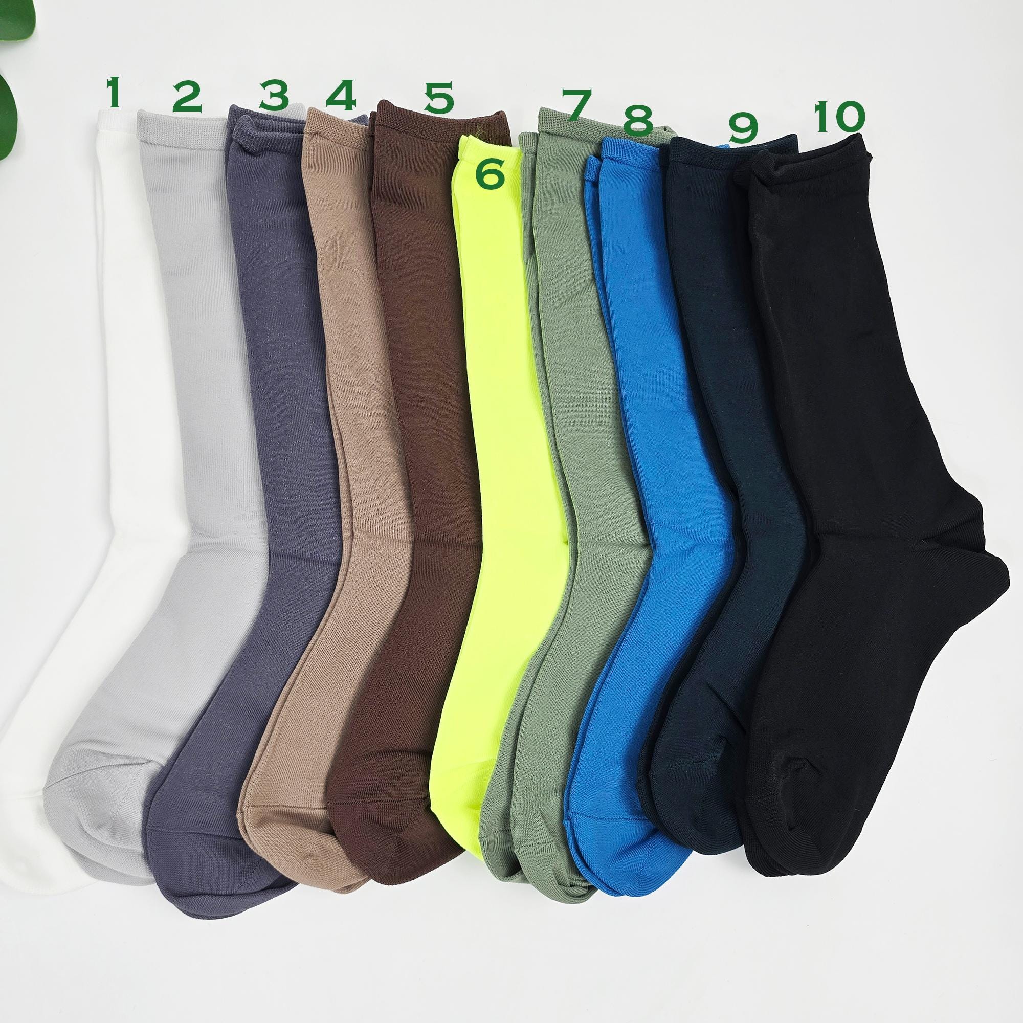 Sheer Crew Socks | Thin Moisture Wicking Hosiery | Korean Socks | Solid Summer Gift