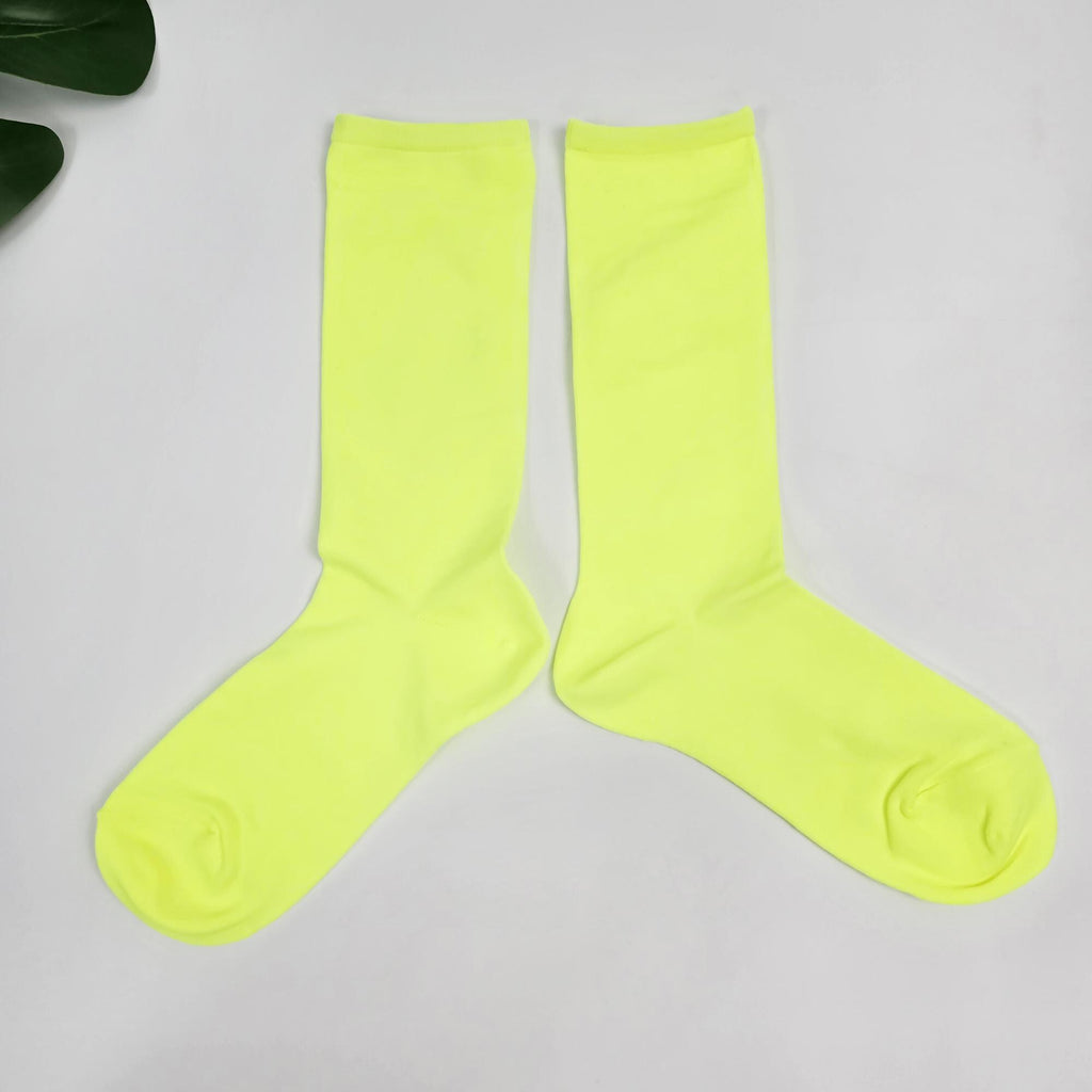 Sheer Crew Socks | Thin Moisture Wicking Hosiery | Korean Socks | Solid Summer Gift