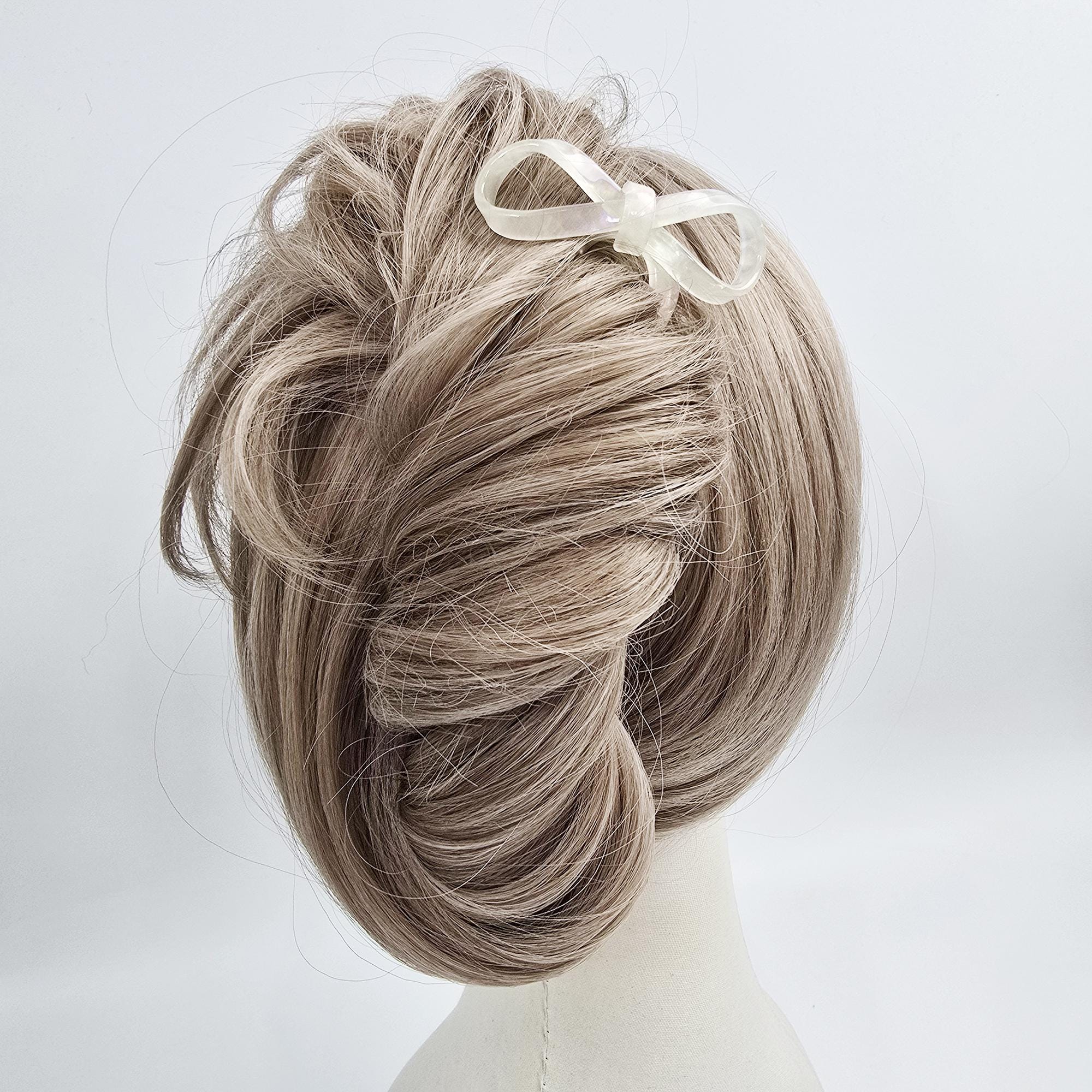 Bliss Ribbon Wave Updo Hair Stick (4.7 Inch) / Tortoise Shell French Hair Pin / Metal Hair Fork for Thick Hair / Hair Pin Stick