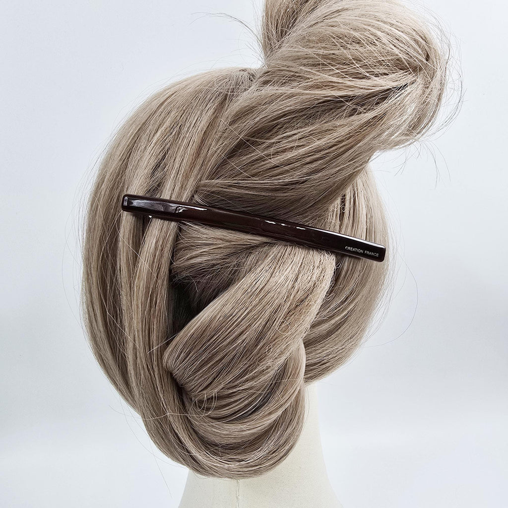 Simple Straight Updo Bobby Pin (4.9 Inch) / Elegance Leopard French Hair Pin / Hair Accessory for Woman / Automatic Hair Clip