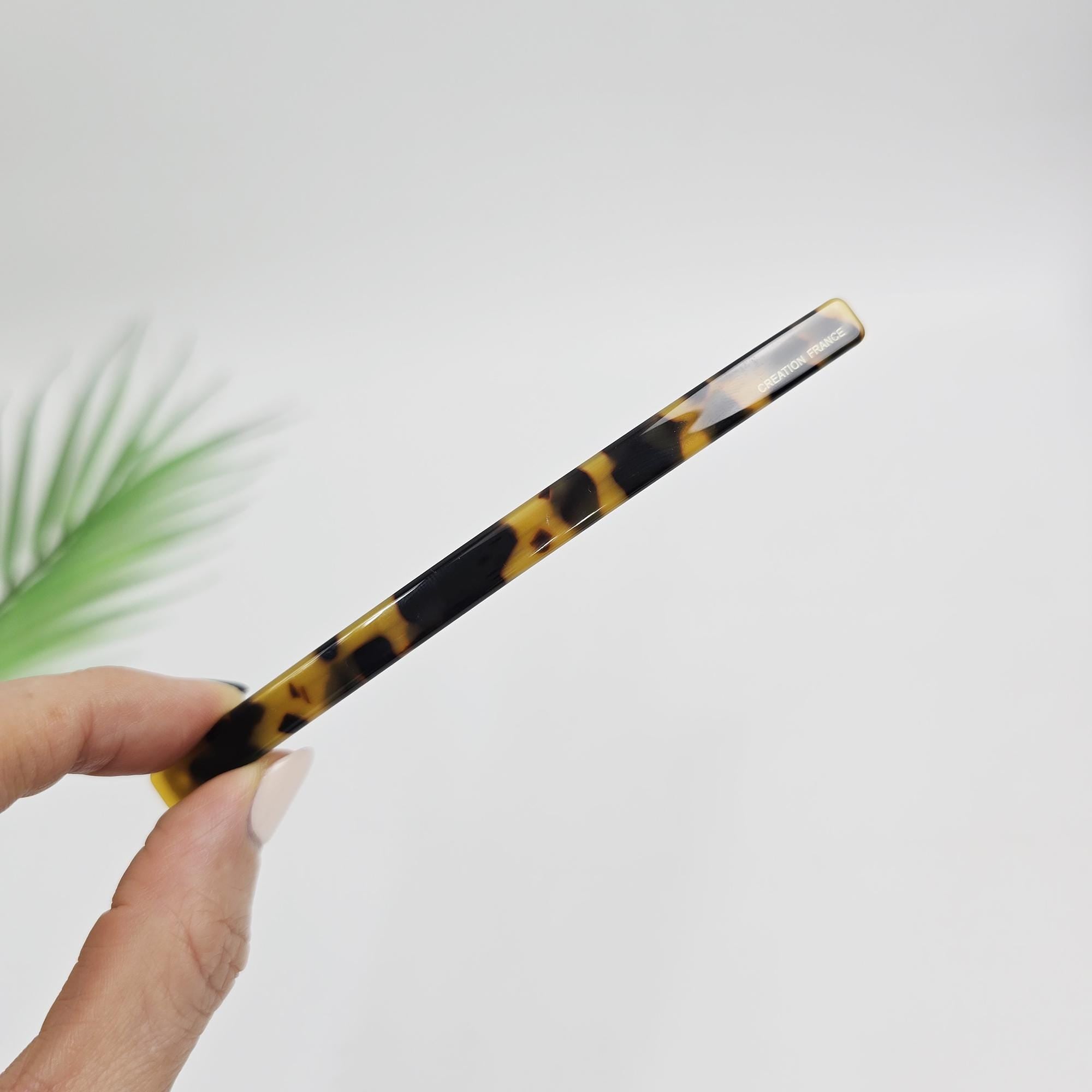 Simple Straight Updo Bobby Pin (4.9 Inch) / Elegance Leopard French Hair Pin / Hair Accessory for Woman / Automatic Hair Clip