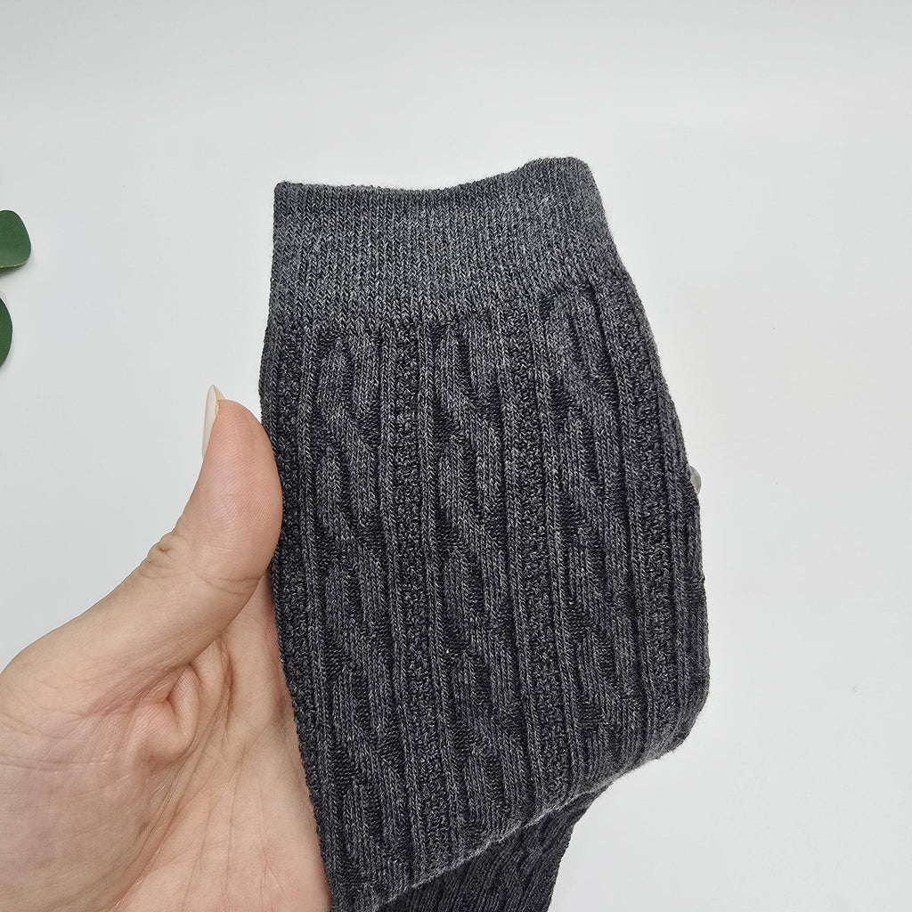 Cable Knit Knee High Socks | Cotton Long Boot Hosiery | Korean Socks | Preppy School Gift