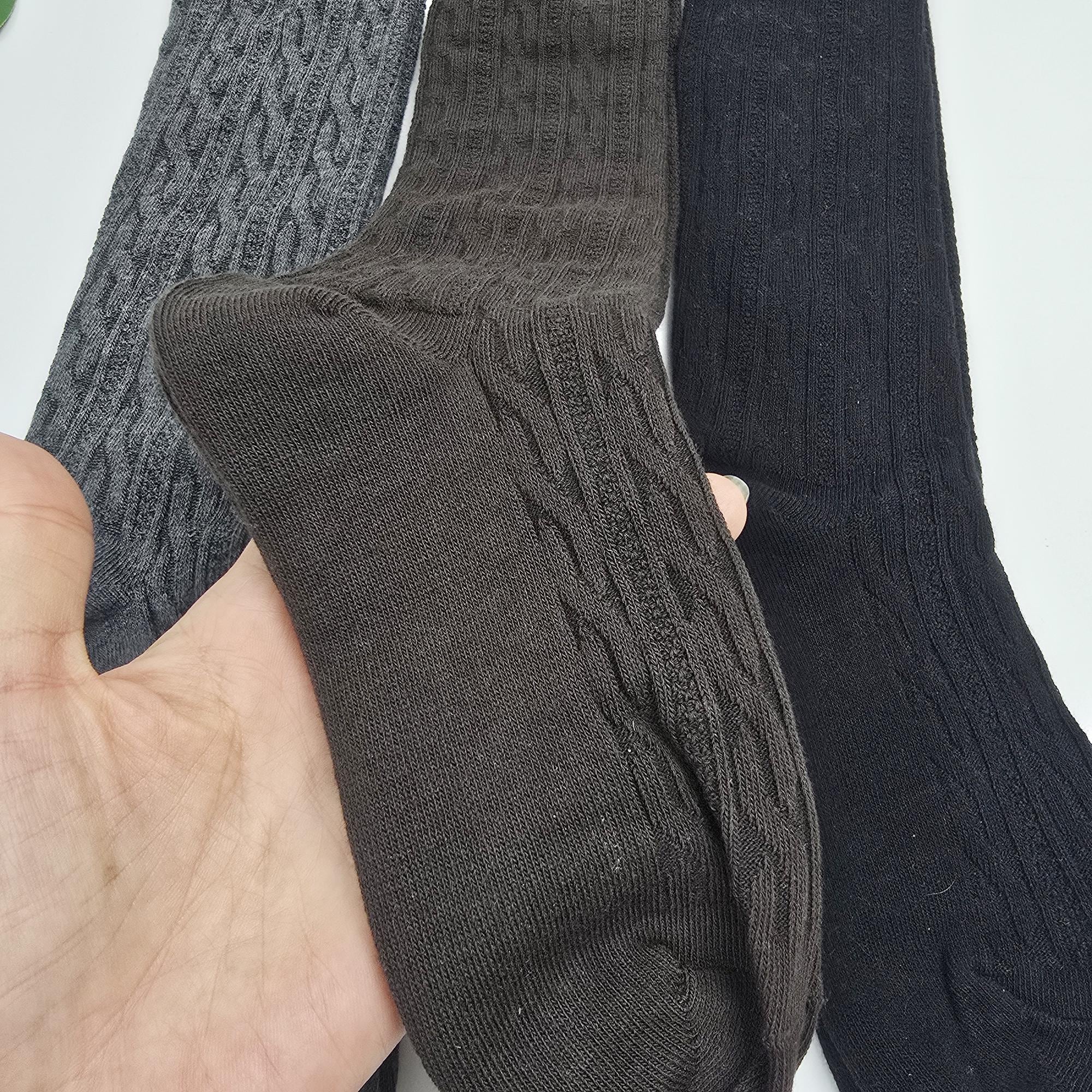 Cable Knit Knee High Socks | Cotton Long Boot Hosiery | Korean Socks | Preppy School Gift