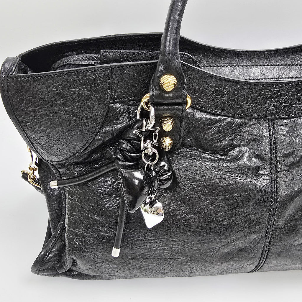 Faux Leather Twist Keyring Bag Charm, Car Key Holder Accessory | Stylish Y2K Bag Charm | Korean Handbag Accessory