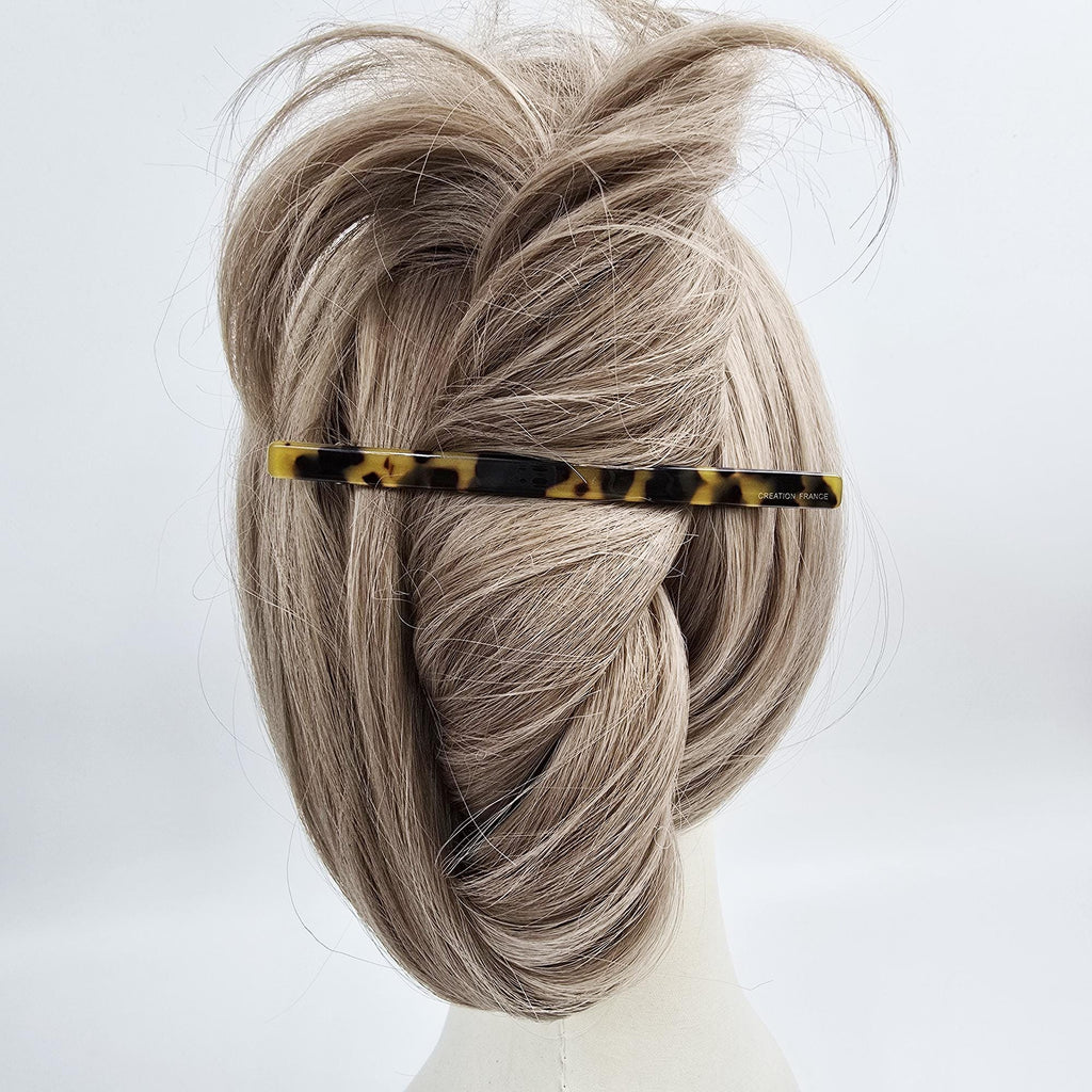 Simple Straight Updo Bobby Pin (4.9 Inch) / Elegance Leopard French Hair Pin / Hair Accessory for Woman / Automatic Hair Clip