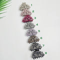 Pastel Glittering Blossom Small Hair Claw Clip (2.6 Inch) / Elegance French Hair Pin / Hair Barrette for Woman