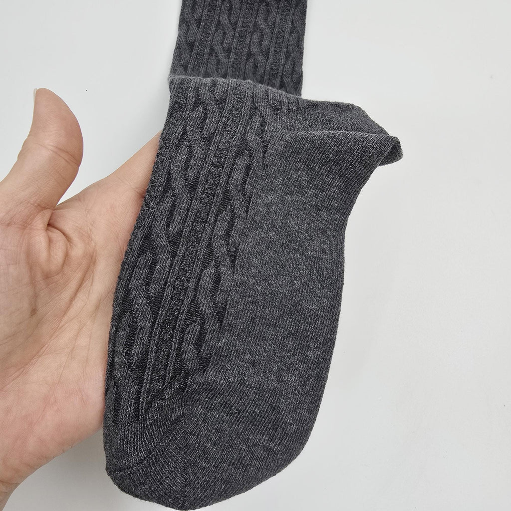 Cable Knit Knee High Socks | Cotton Long Boot Hosiery | Korean Socks | Preppy School Gift