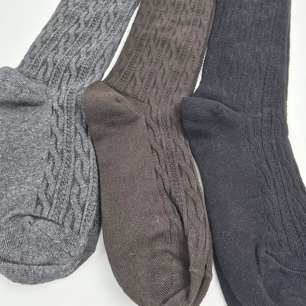 Cable Knit Knee High Socks | Cotton Long Boot Hosiery | Korean Socks | Preppy School Gift