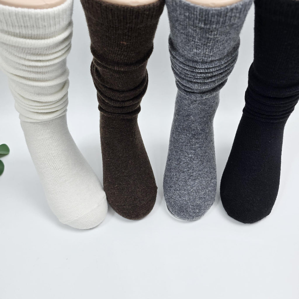 Cashmere Wool Knee High Socks | Soft Warm Boot Hosiery | Korean Socks | Winter Gift for Her