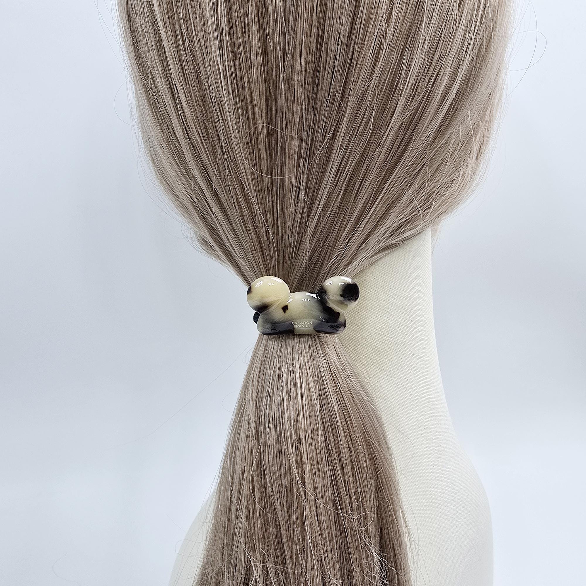 Mickey Mouse Beanie Ponytail Elastic Hair Tie (1.7 Inch) / Simple Cute Ponytail Holder / Hair Accessory for Woman