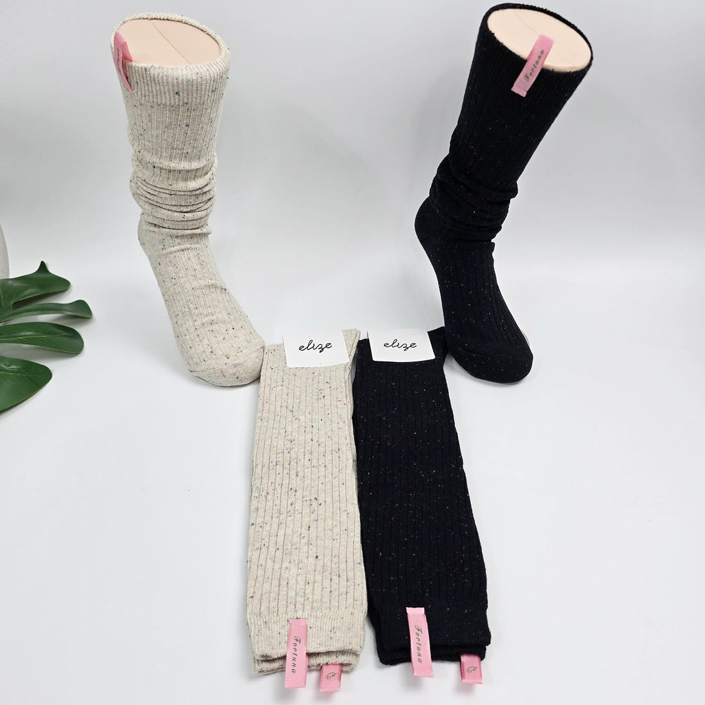 Knee High Socks | Neps Cotton Ribbed Boot Sock | Korean Socks | School Girl Gift
