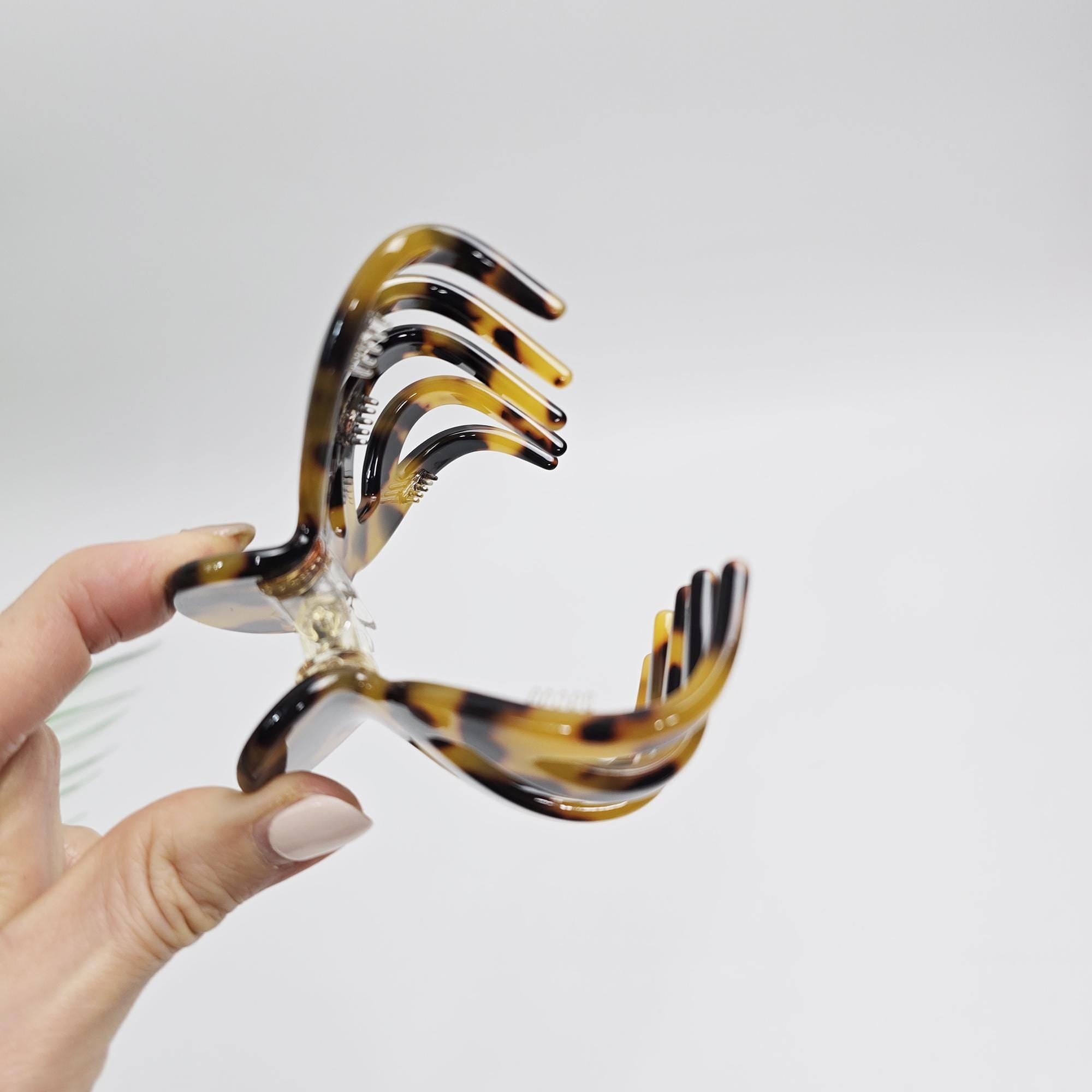 Medium Crescent Bridge Half-Updo Hair Claw Clip (3.1 Inch) / Hair Barrette for Woman