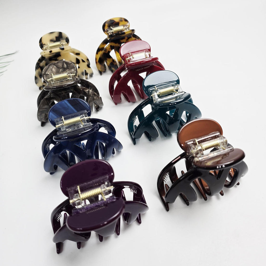 Medium Crescent Bridge Half-Updo Hair Claw Clip (3.1 Inch) / Hair Barrette for Woman