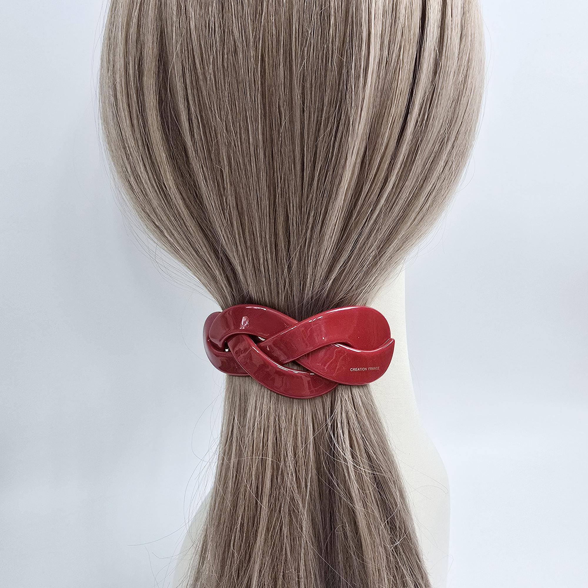 Triple Twist Curve Hair Clip for Half-Up or Full-Up Styles (3.5 Inch) / Elegance French Hair Pin / Automatic Hair Clip