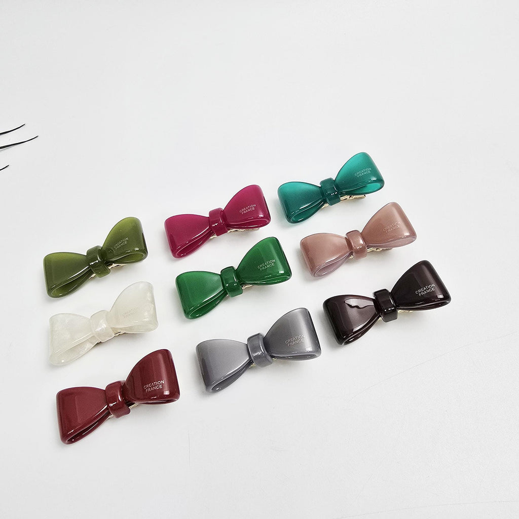 Pure Mini Ribbon Hair Claw Clip for Girls (1.8 Inch) / Vivid Color French Pin / Alligator Hair Clip for Woman