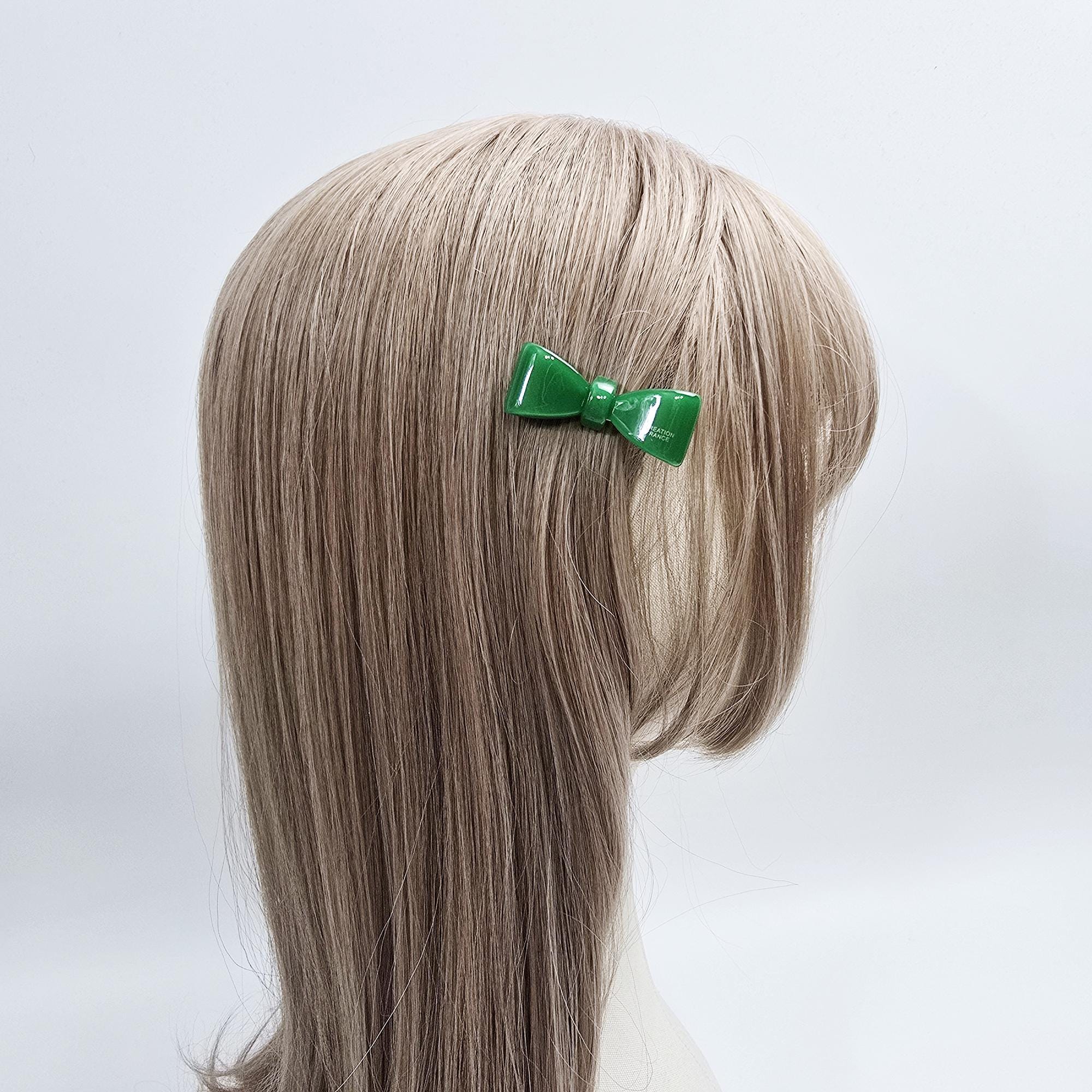 Pure Mini Ribbon Hair Claw Clip for Girls (1.8 Inch) / Vivid Color French Pin / Alligator Hair Clip for Woman