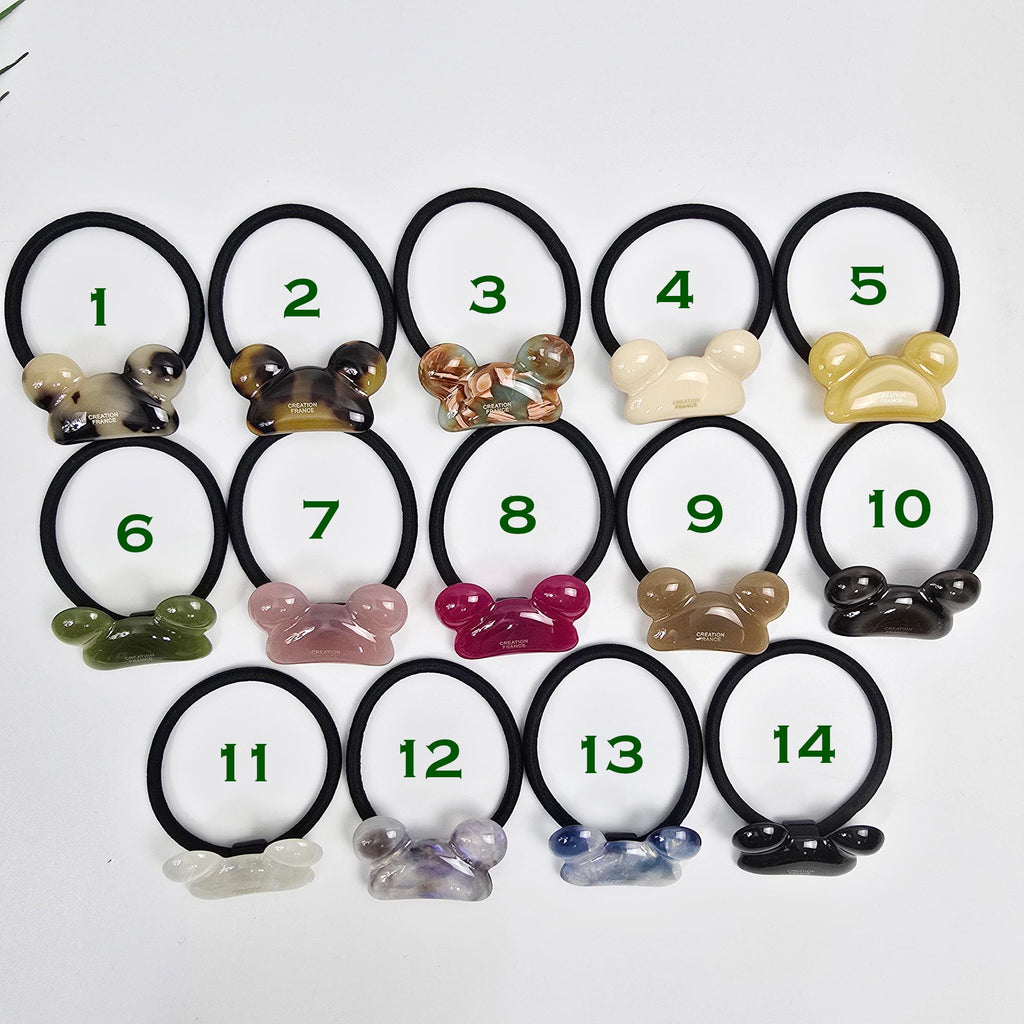 Mickey Mouse Beanie Ponytail Elastic Hair Tie (1.7 Inch) / Simple Cute Ponytail Holder / Hair Accessory for Woman
