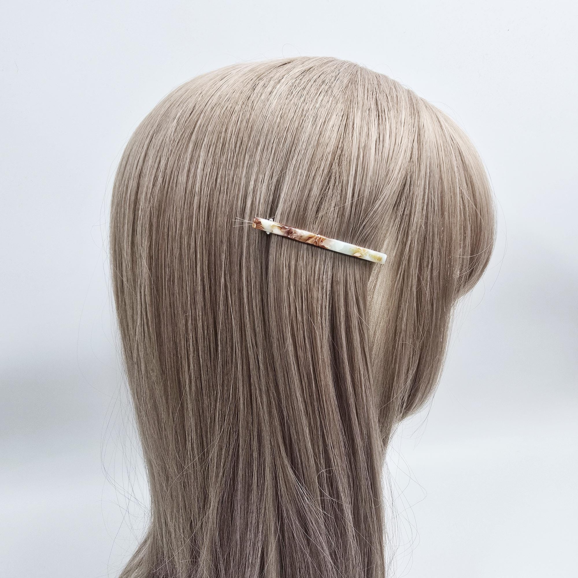 New Color Mini Slim Pepero Hair Clip (2.6 Inch) / Elegance Leopard French Hair Pin / Automatic Hair Clip