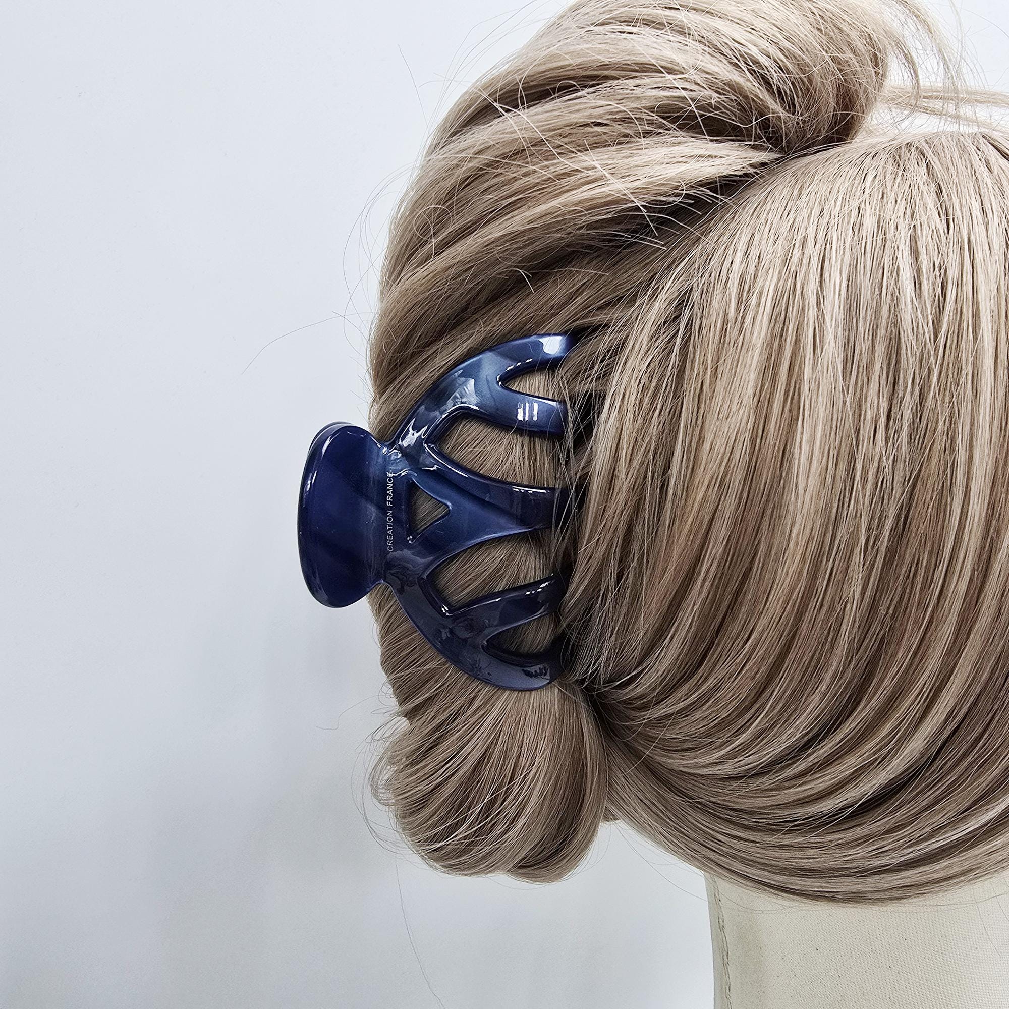 Medium Crescent Bridge Half-Updo Hair Claw Clip (3.1 Inch) / Hair Barrette for Woman