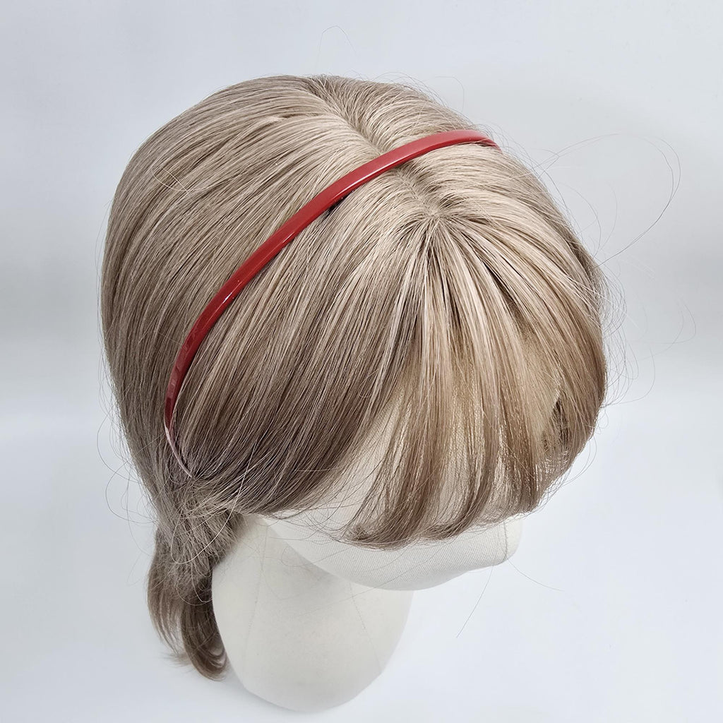 Red Thin Wave Headband (0.2 Inch) / Tortoise Shell French Hair Pin / Hair Accessory for Woman / Acrylic Alice Headband