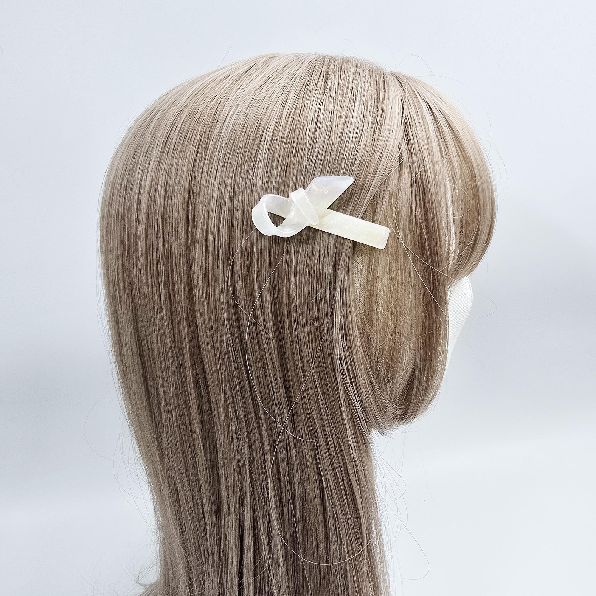 Scarf Ribbon Mini Hair Claw Clip (2.2 Inch) / Vivid Color French Pin / Alligator Hair Clip for Woman