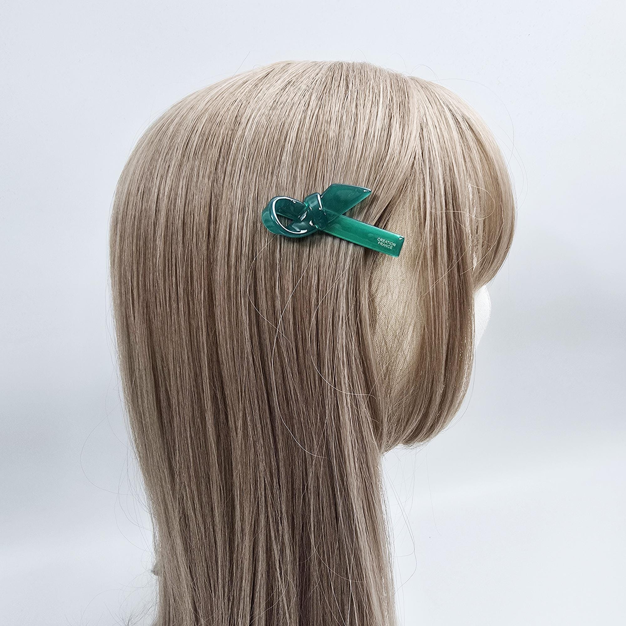 Scarf Ribbon Mini Hair Claw Clip (2.2 Inch) / Vivid Color French Pin / Alligator Hair Clip for Woman