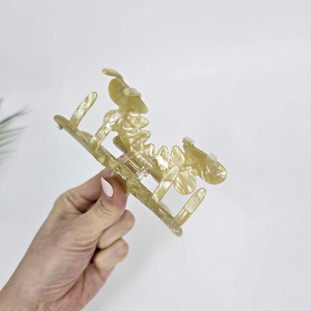 Art Big Crown Hair Claw Clip for Updo (4.1 Inch) / Elegance French Hair Pin / Hair Barrette for Woman