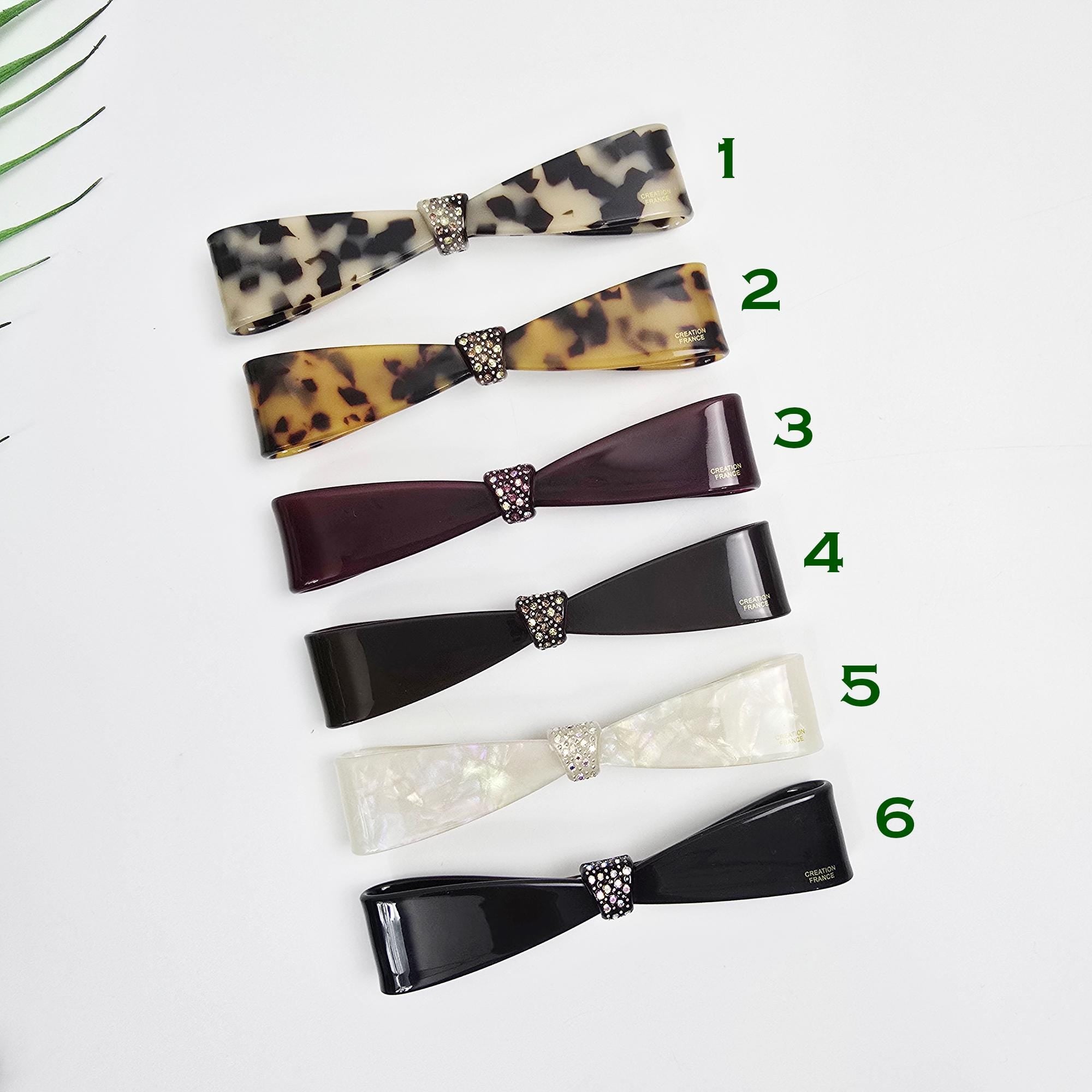Cubic Glow Tie Hair Clip for Full or Half Updo (4.9 Inch) / Elegance French Hair Pin / Automatic Hair Clip