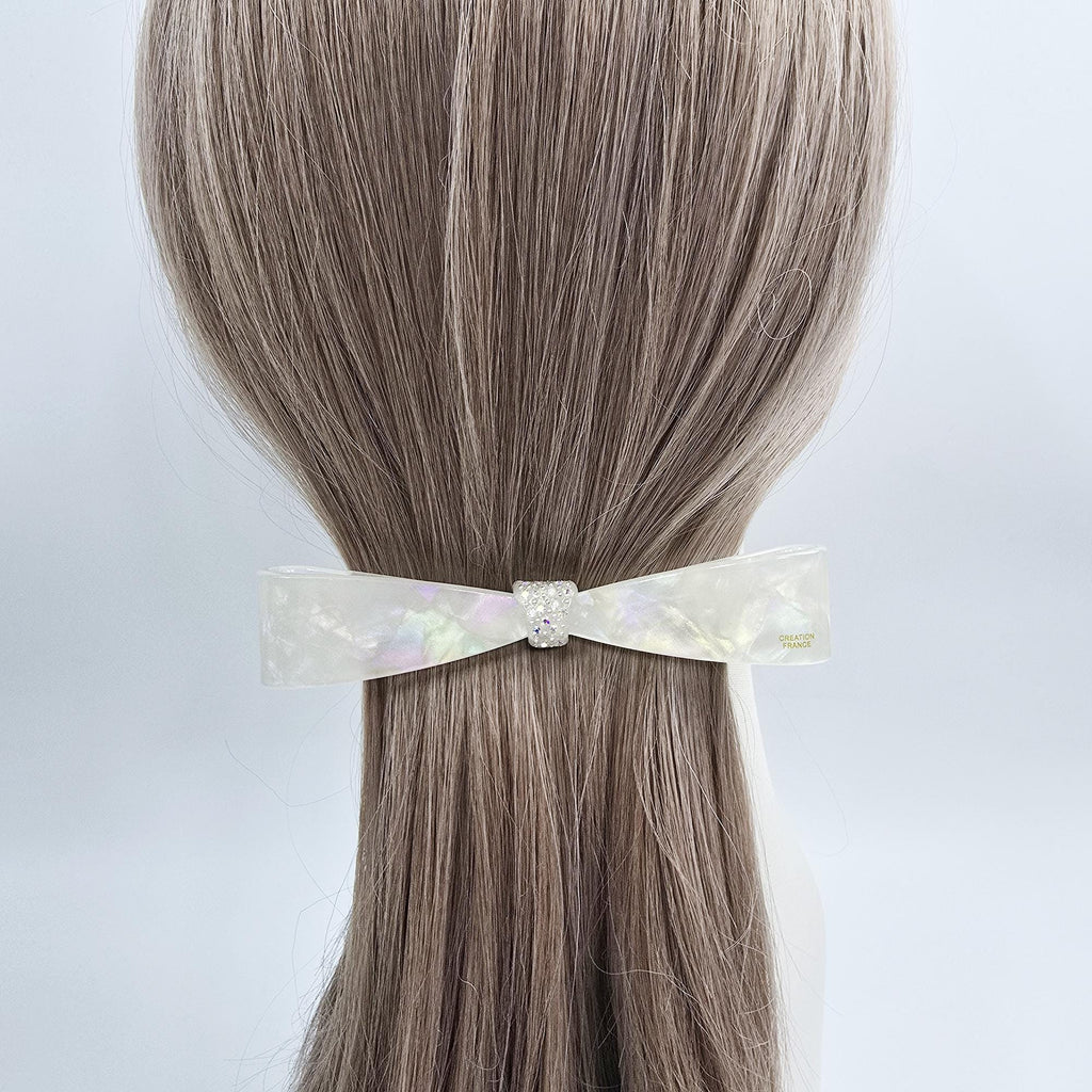 Cubic Glow Tie Hair Clip for Full or Half Updo (4.9 Inch) / Elegance French Hair Pin / Automatic Hair Clip