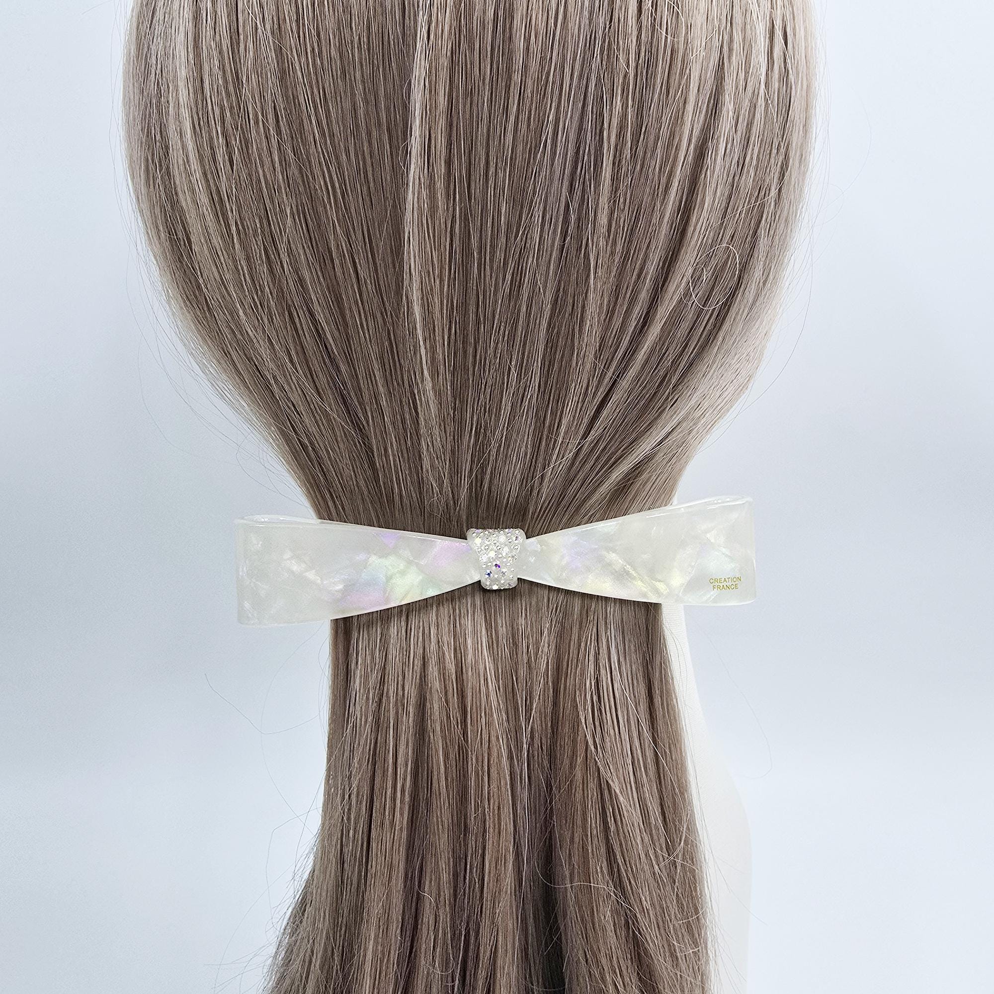 Cubic Glow Tie Hair Clip for Full or Half Updo (4.9 Inch) / Elegance French Hair Pin / Automatic Hair Clip