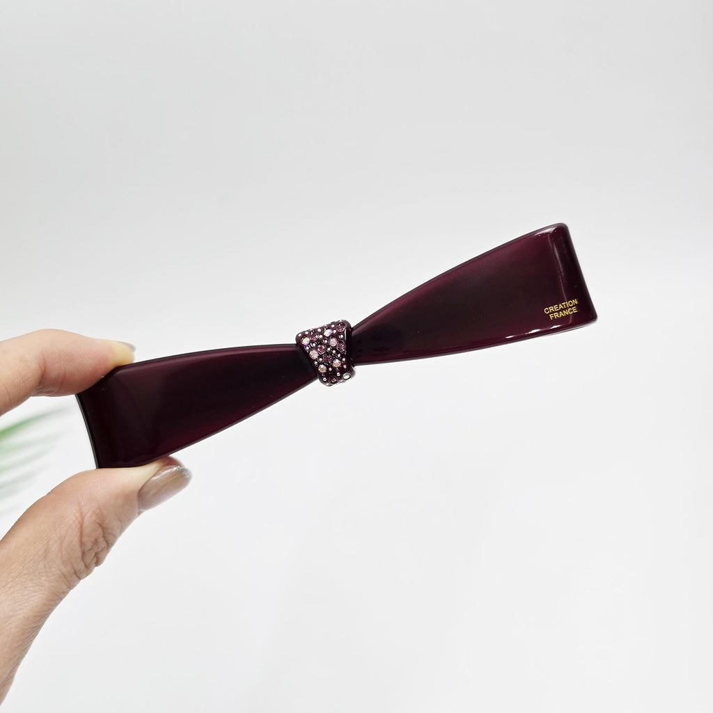 Cubic Glow Tie Hair Clip for Full or Half Updo (4.9 Inch) / Elegance French Hair Pin / Automatic Hair Clip