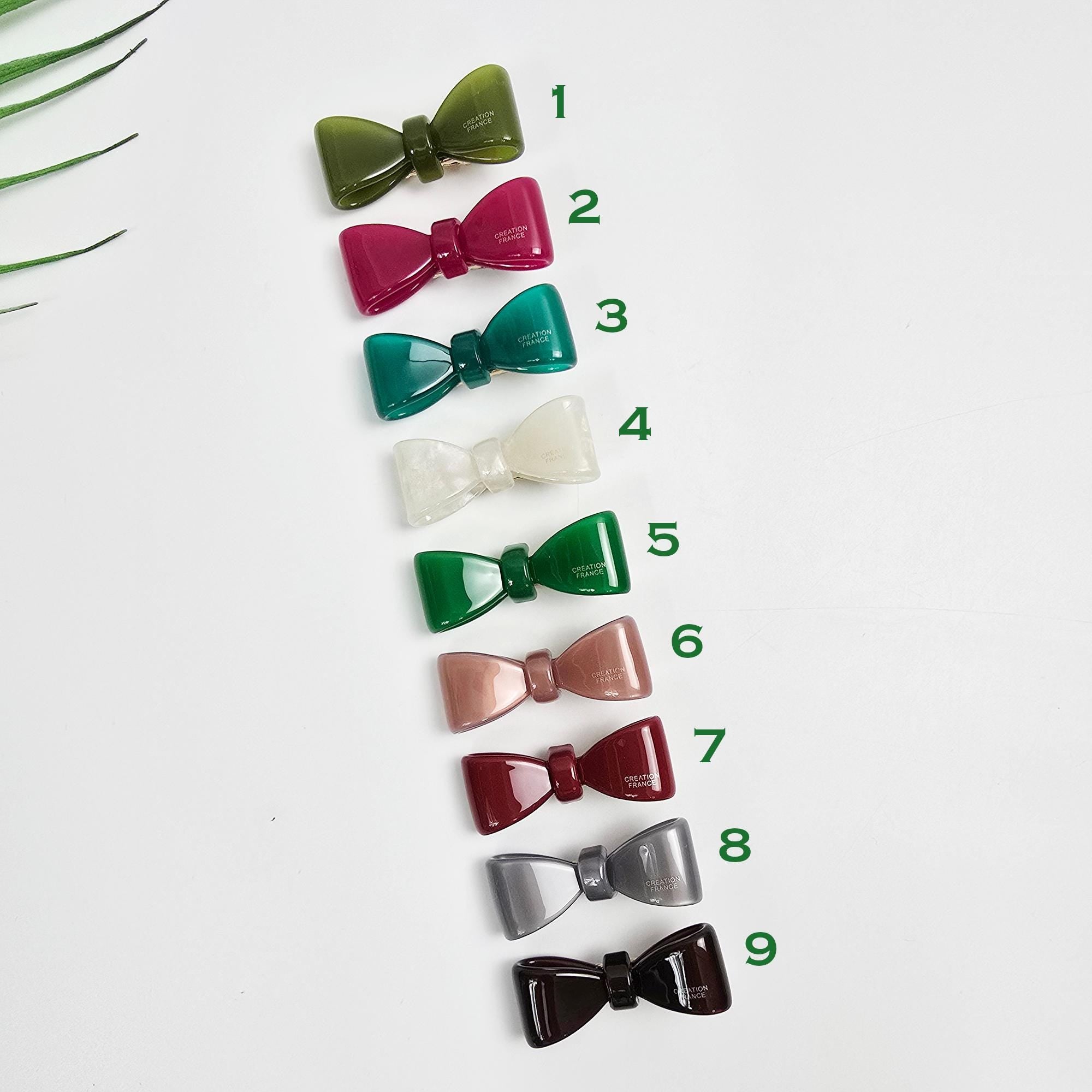 Pure Mini Ribbon Hair Claw Clip for Girls (1.8 Inch) / Vivid Color French Pin / Alligator Hair Clip for Woman