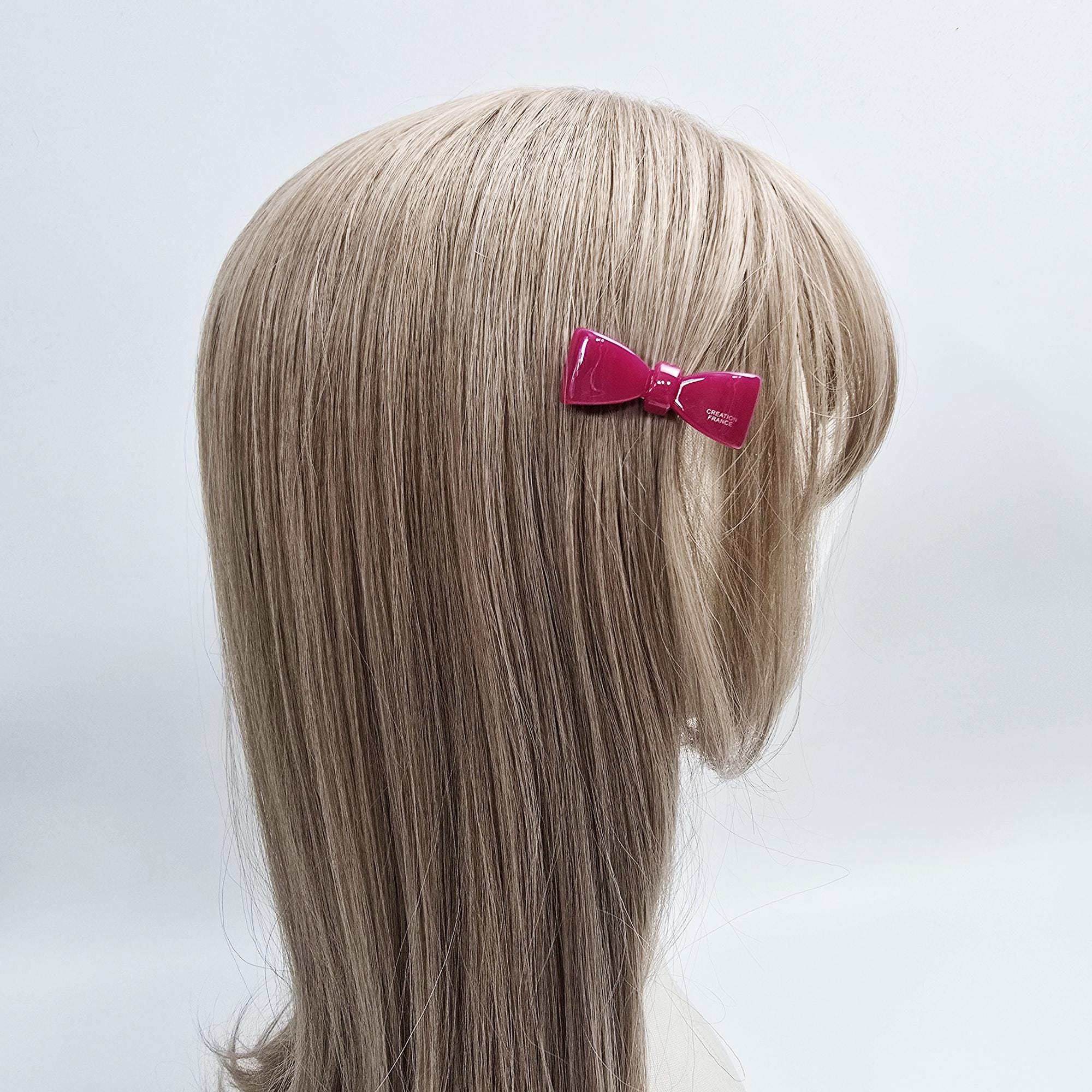 Pure Mini Ribbon Hair Claw Clip for Girls (1.8 Inch) / Vivid Color French Pin / Alligator Hair Clip for Woman