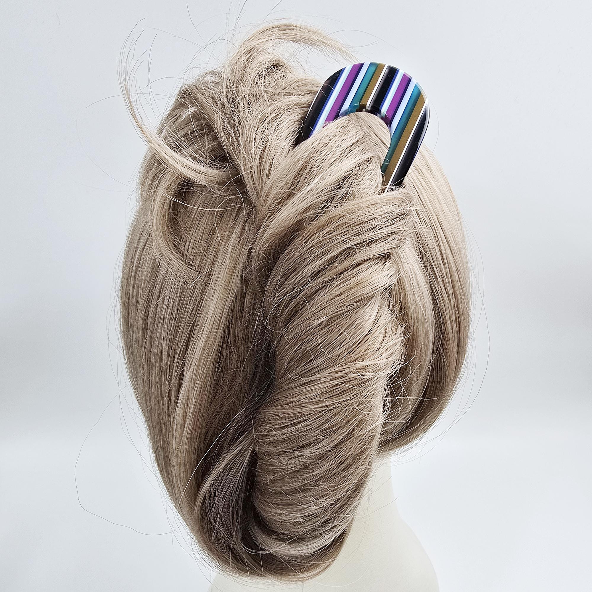 Tint U-Shaped Big Size Hair Stick for Updo / Tortoise Shell French Hair Pin / Hair Fork for Thick Hair