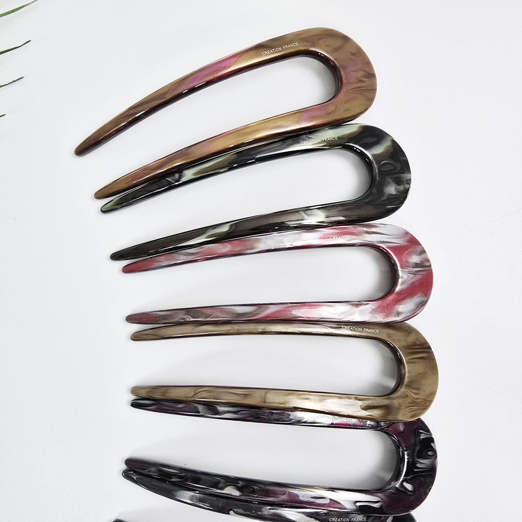 Tint U-Shaped Big Size Hair Stick for Updo / Tortoise Shell French Hair Pin / Hair Fork for Thick Hair