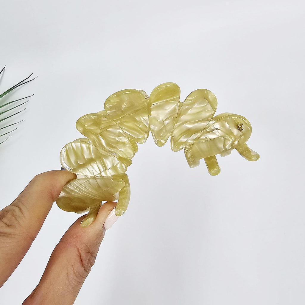 Art Big Crown Hair Claw Clip for Updo (4.1 Inch) / Elegance French Hair Pin / Hair Barrette for Woman