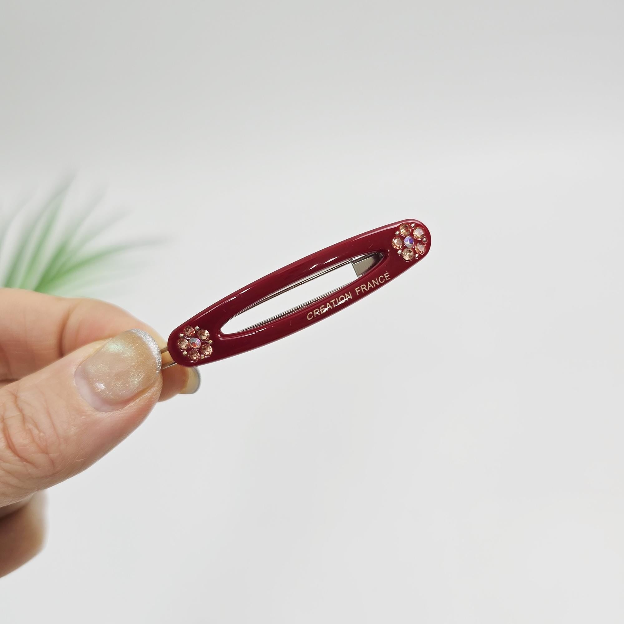 Leopard New Color Cubic Point Round Frame Bobby Pin (2.2 Inch) / Tortoise Shell French Hair Pin Clip / Bow Barrette