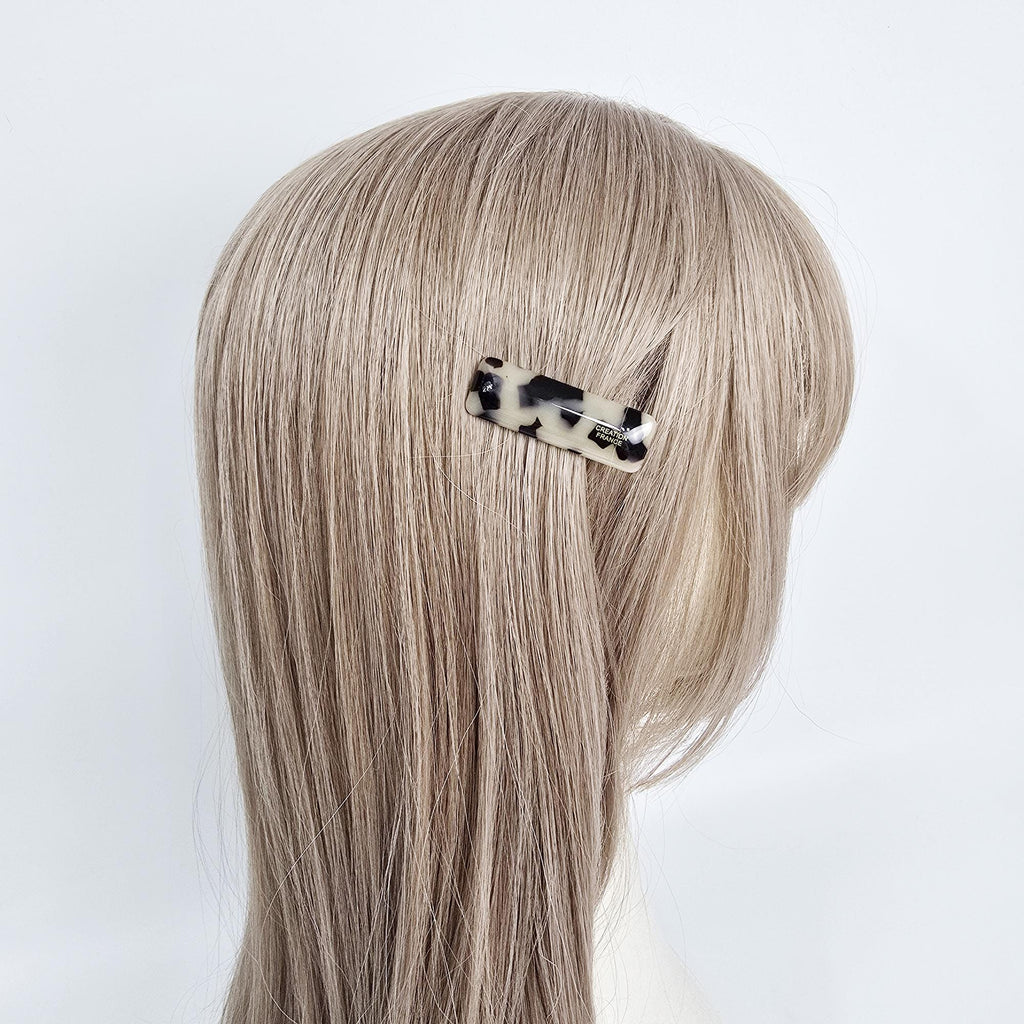 Rounded Straight Mini Hair Claw Clip (1.9 Inch) / Tortoise Shell Frech Pin / Alligator Hair Clip for Woman