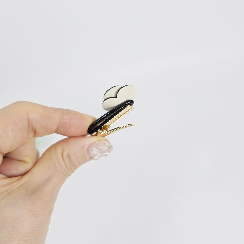Pastel Small Pansy Mini Hair Claw Clip (1.6 Inch) / Tortoise Shell Frech Pin / Alligator Hair Clip for Woman