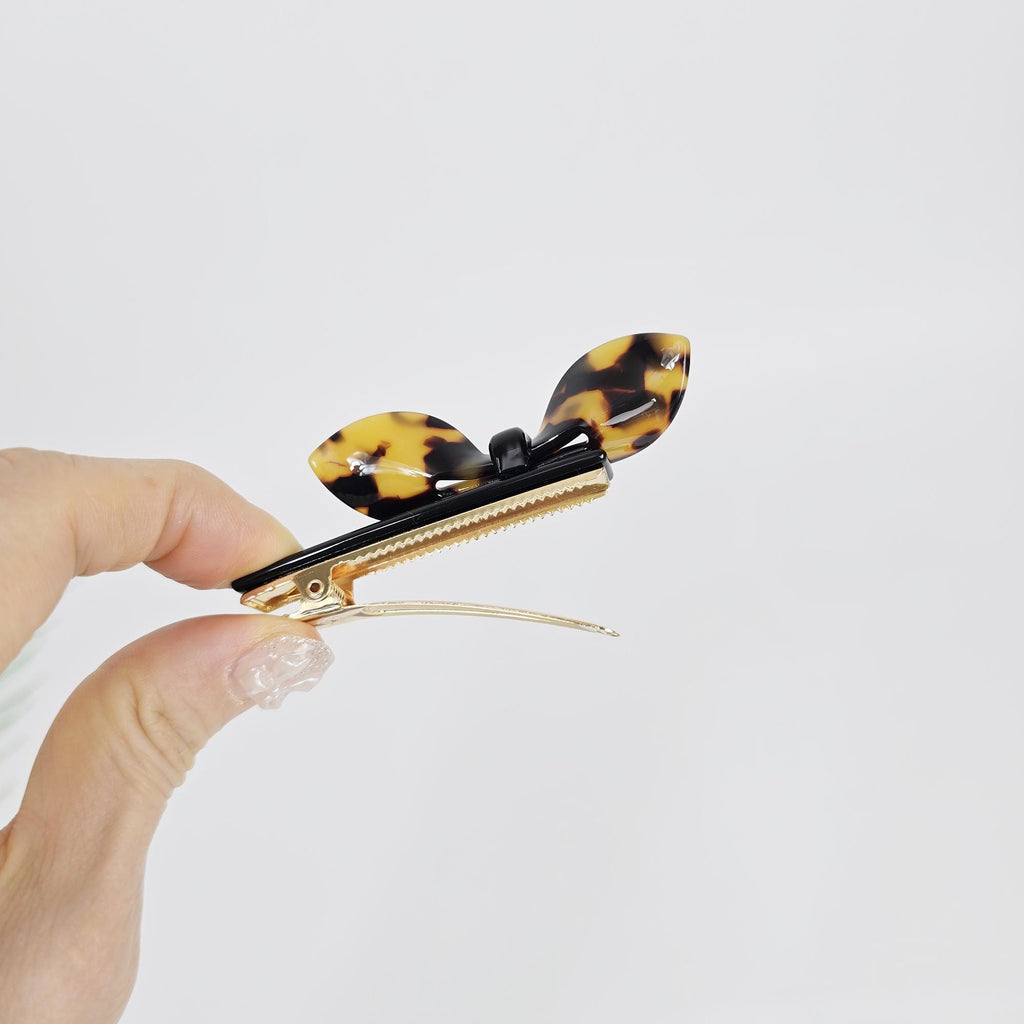 Lip Bow Mini Hair Claw Clip (3.1 Inch) / Tortoise Shell Frech Pin / Alligator Hair Clip for Woman