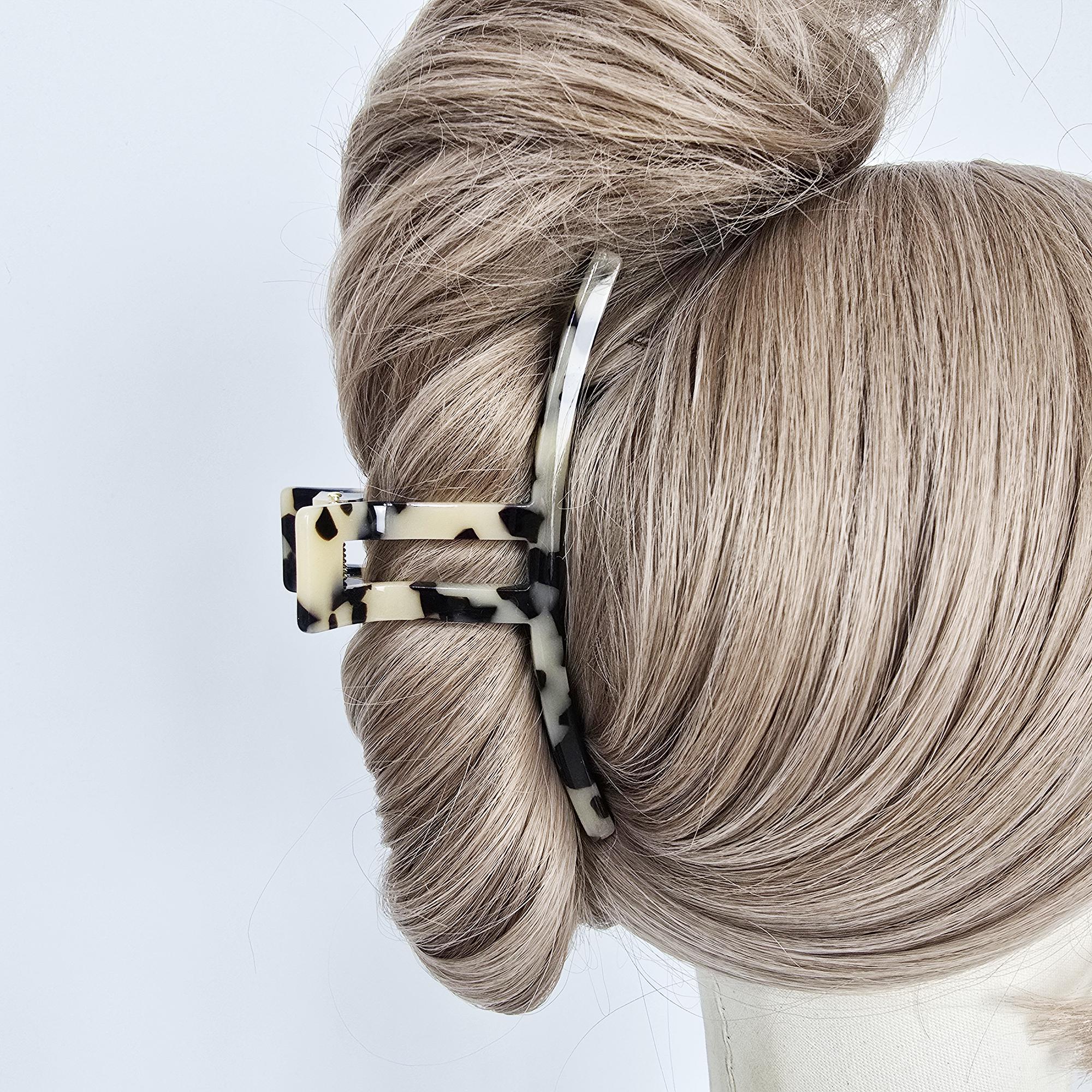 Rectangular Curve Straight Hair Claw Clip (4.8 Inch) / Elegance French Hair Pin / Hair Barrette for Woman