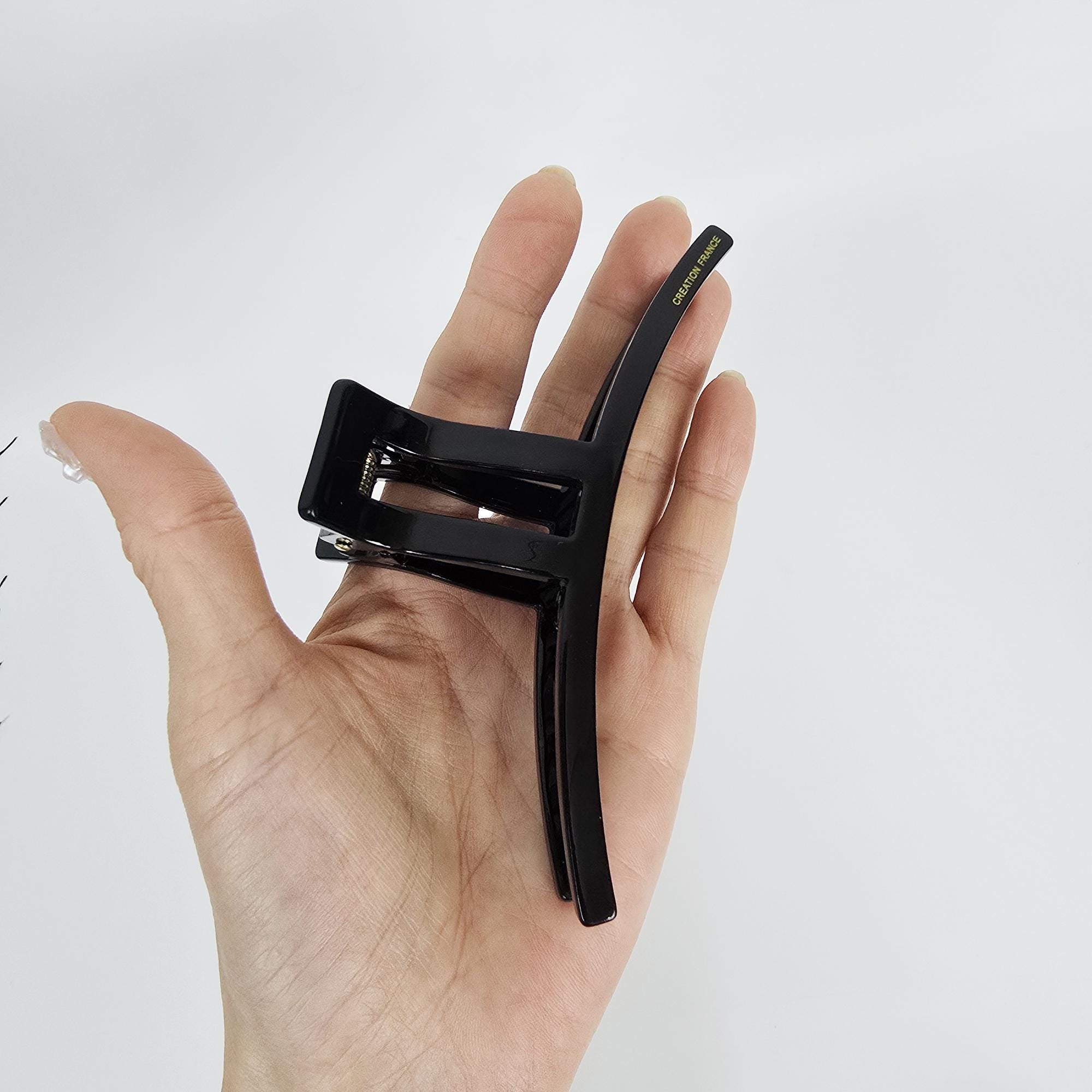 Rectangular Curve Straight Hair Claw Clip (4.8 Inch) / Elegance French Hair Pin / Hair Barrette for Woman