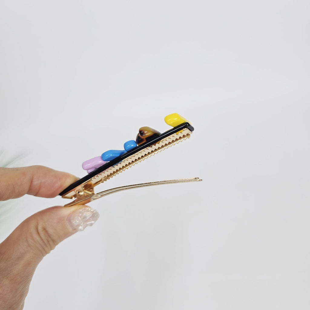 Lovely LOVE Mini Hair Claw Clip (3.0 Inch) / Tortoise Shell Frech Pin / Alligator Hair Clip for Woman