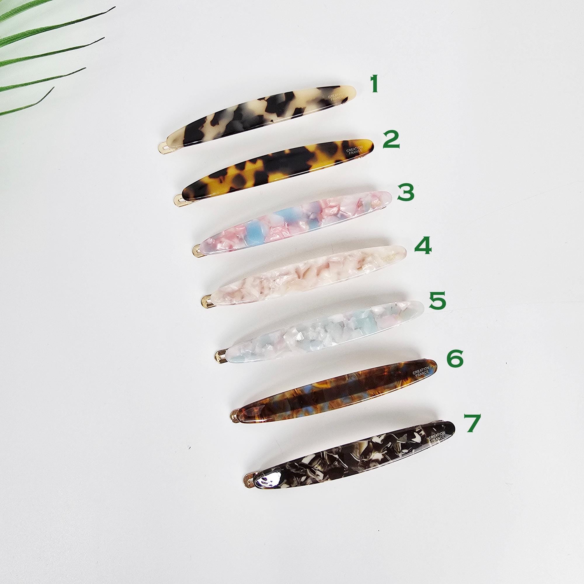 Luxurious Oval Hair Stick Hair Claw Clip (3.7 Inch) / Tortoise Shell French Hair Pin / Hair Accessory for Woman / Snap Clip for Thin Hair