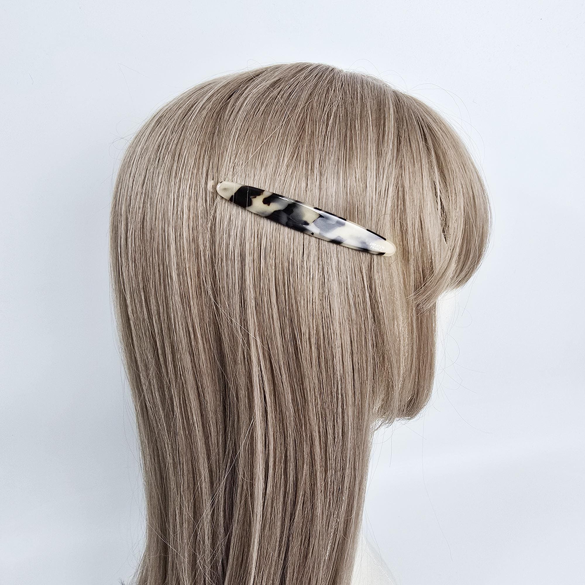 Luxurious Oval Hair Stick Hair Claw Clip (3.7 Inch) / Tortoise Shell French Hair Pin / Hair Accessory for Woman / Snap Clip for Thin Hair