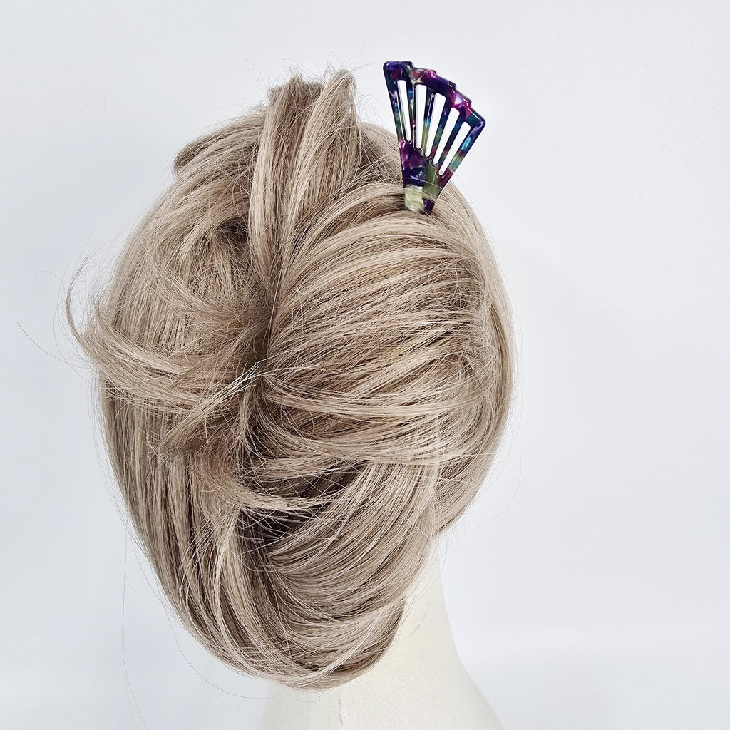 Luxurious Fan Blossom Straight Hair Stick (7.1 Inch) / Tortoise Shell French Hair Pin / Hair Fork for Thick Hair