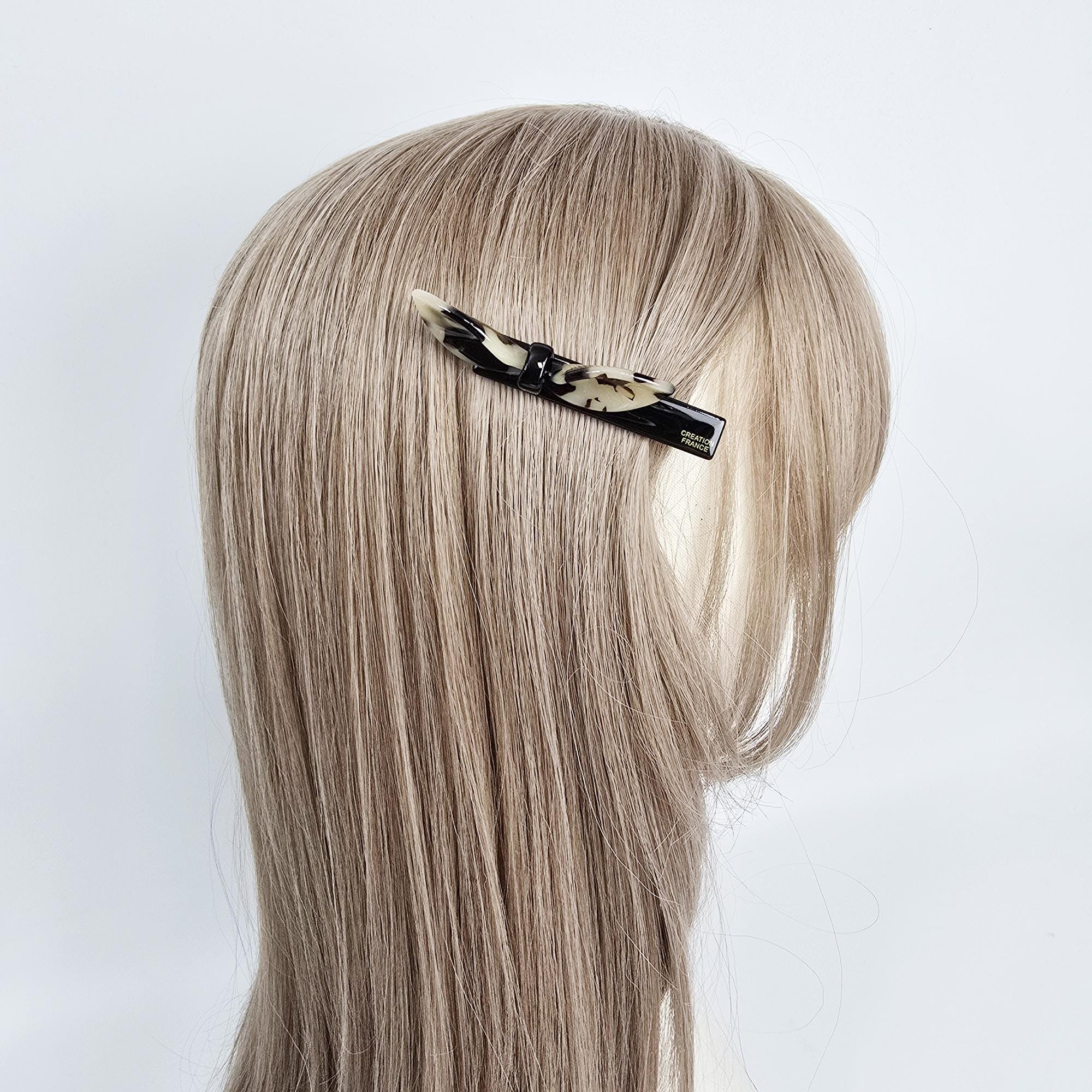 Lip Bow Mini Hair Claw Clip (3.1 Inch) / Tortoise Shell Frech Pin / Alligator Hair Clip for Woman