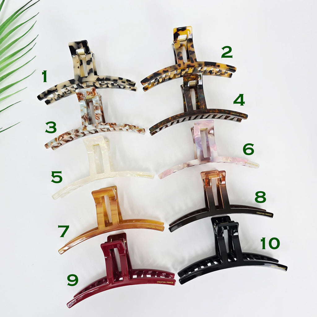 Rectangular Curve Straight Hair Claw Clip (4.8 Inch) / Elegance French Hair Pin / Hair Barrette for Woman